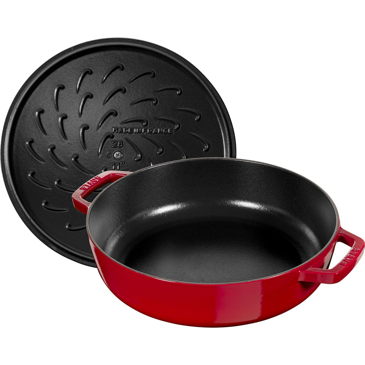Cast Iron Round Braiser with lid 28cm 3,7L - Chistera Cherry