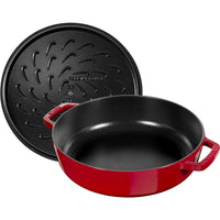 Cast Iron Round Braiser with lid 28cm 3,7L - Chistera Cherry