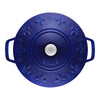 Horno francés redondo de hierro fundido azul oscuro con diseño de flor de lis - 3,6 l
