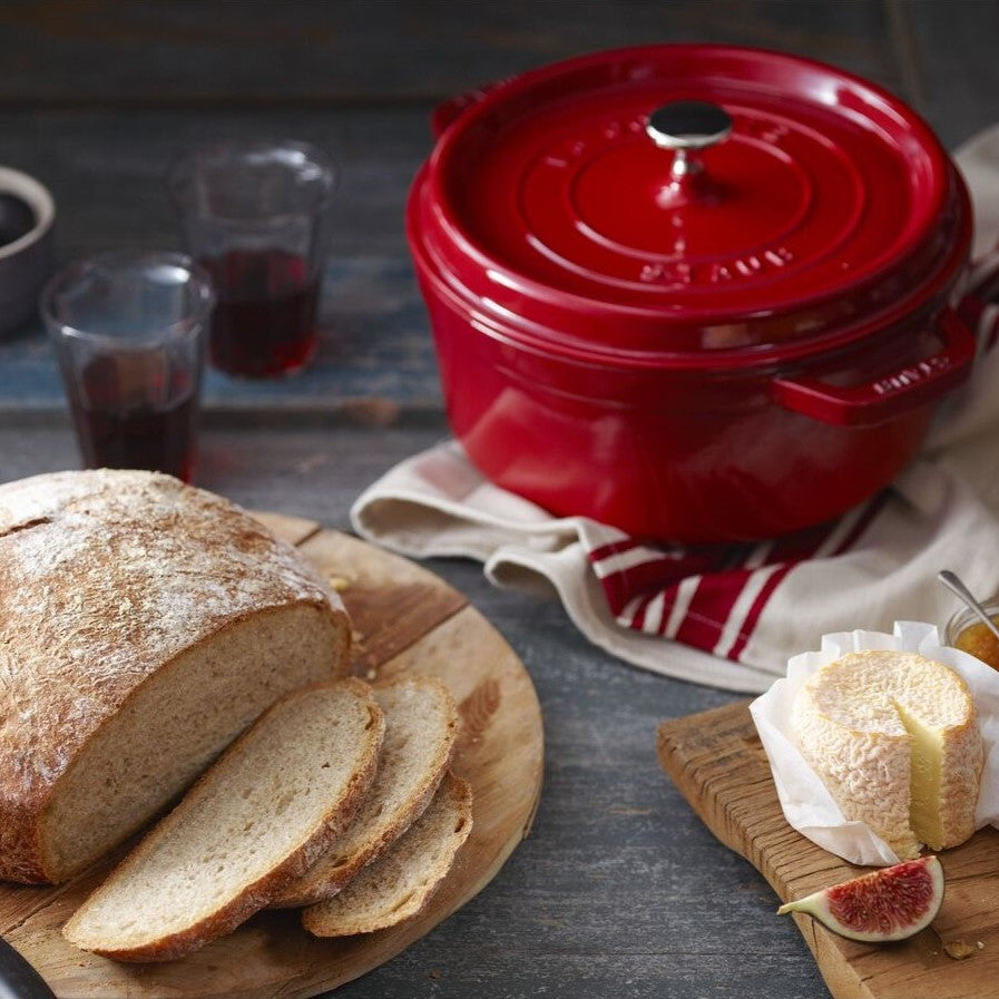 Cherry Red Cast Iron Round Cocotte - 24cm / 3.7L – Gifts & Kitchen
