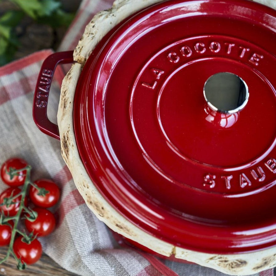 Cherry Red Cast Iron Round Cocotte - 24cm / 3.7L – Gifts & Kitchen