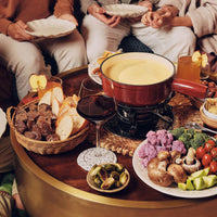 Set de fondue de queso de hierro fundido rojo cereza Lugano