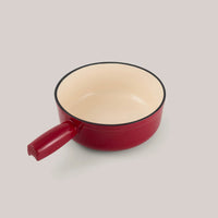 Set de fondue de queso de hierro fundido rojo cereza Lugano