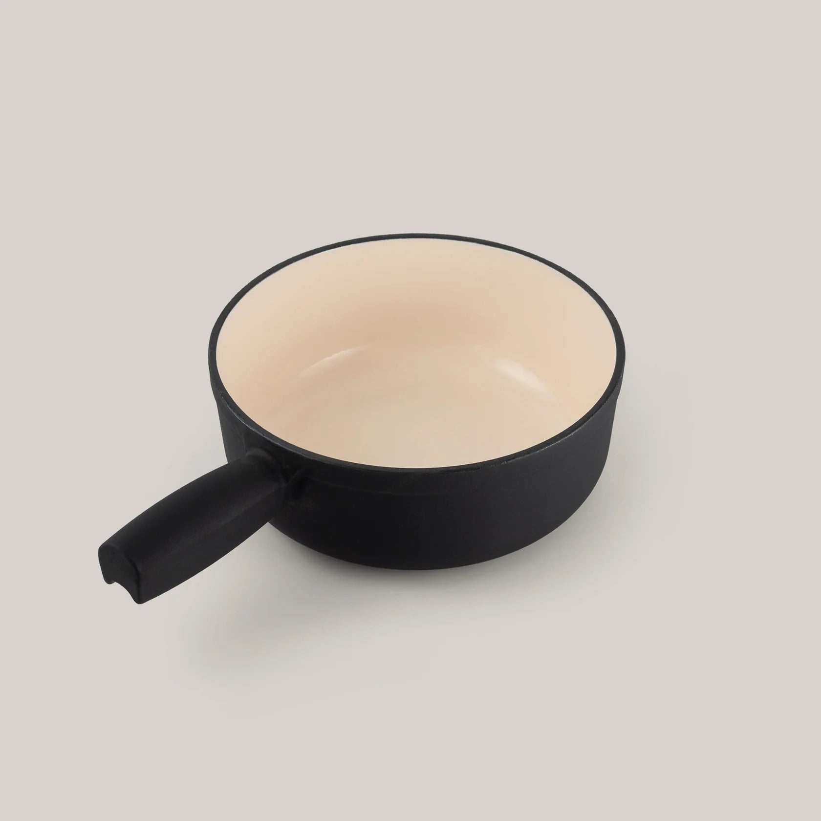 Lugano Matte Black Cast Iron Cheese Fondue Set