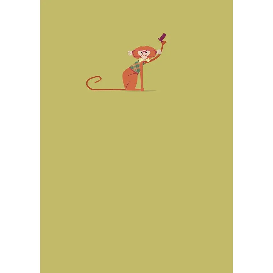 Tarjeta de felicitación "Mono" de 5" x 7"