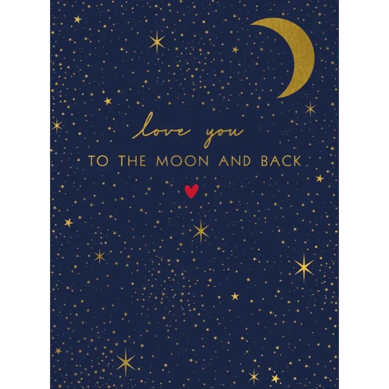 Tarjeta de felicitación "Te quiero hasta la luna (ida y vuelta)"
