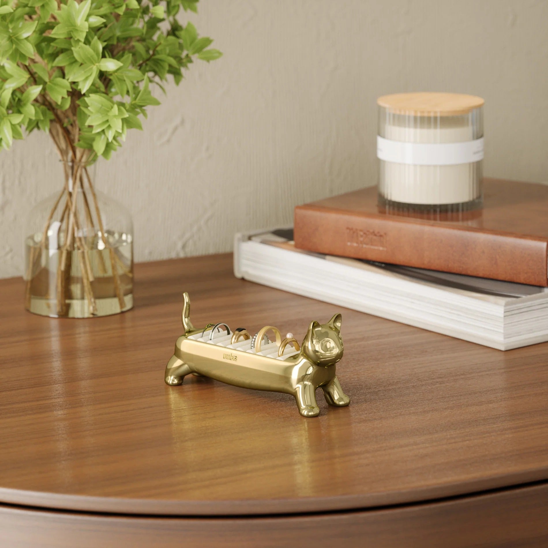 Ali Cat Ring Holder - Brass