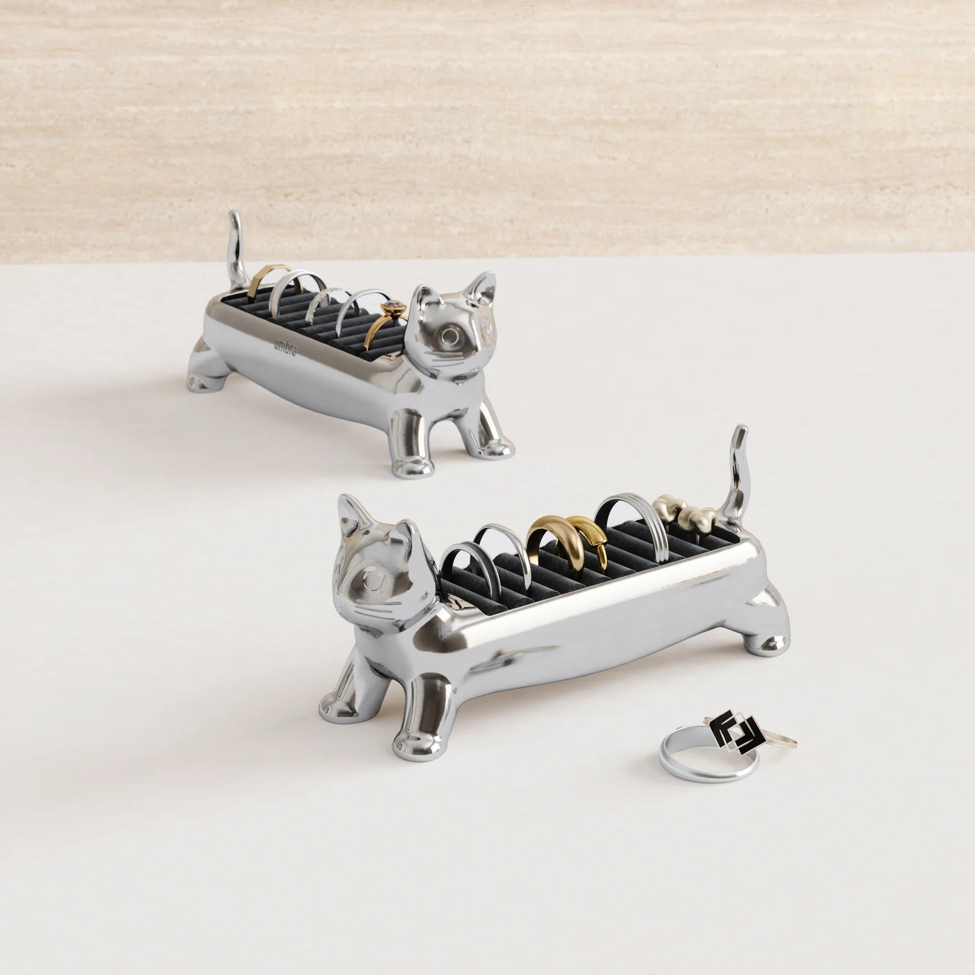 Ali Cat Ring Holder - Chrome