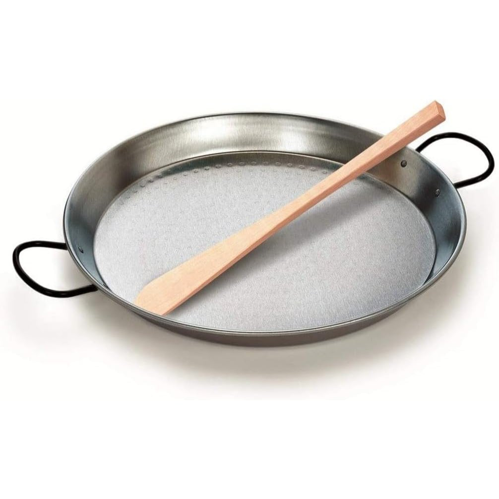 La Valenciana Polished Steel Paella Pan 34cm