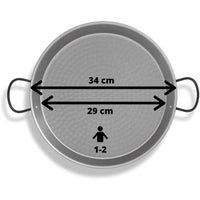 La Valenciana Polished Steel Paella Pan 34cm