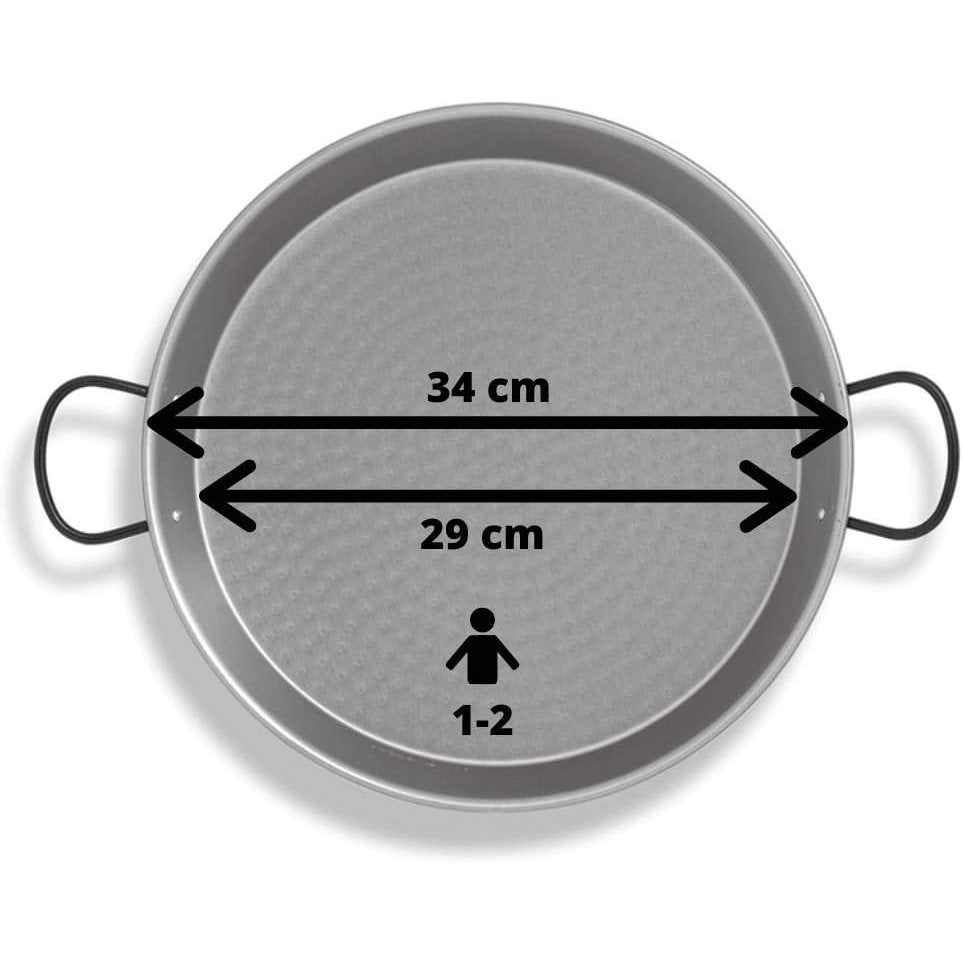 La Valenciana Polished Steel Paella Pan 34cm