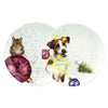 Royal Worcester Set of 2 Coupe Tea Plates Mouse and Dog