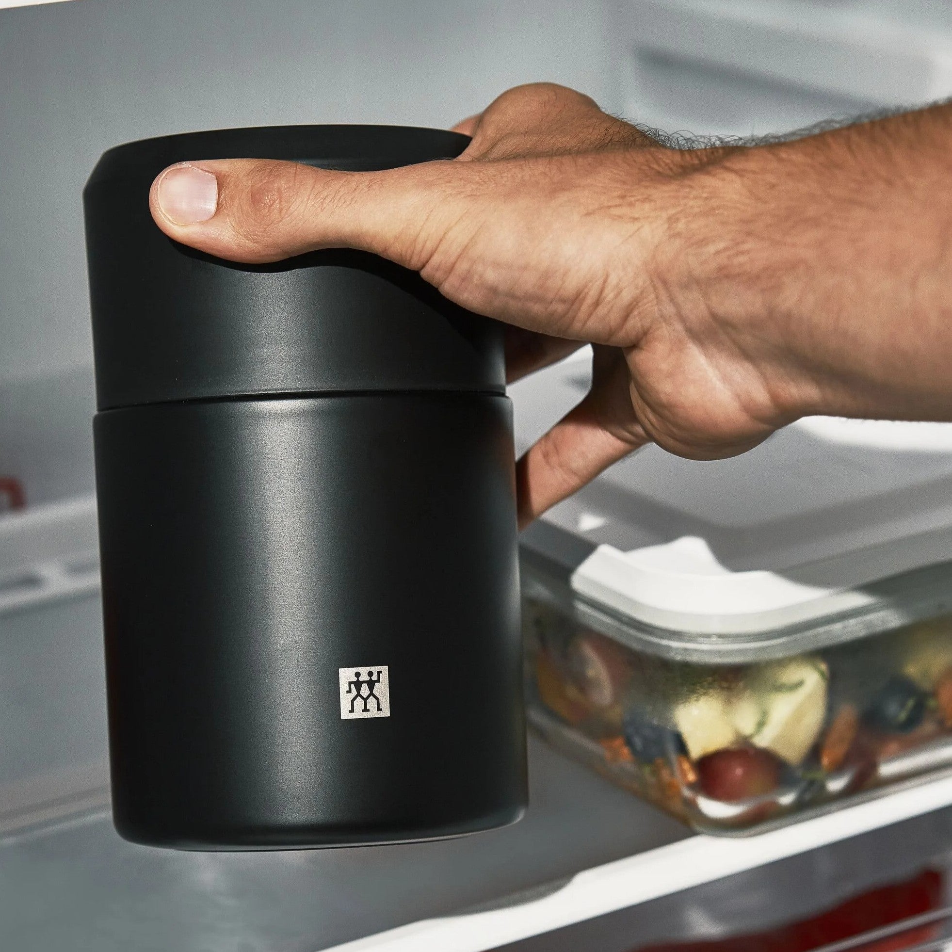 Black Stainless Steel Food Jar 700ml