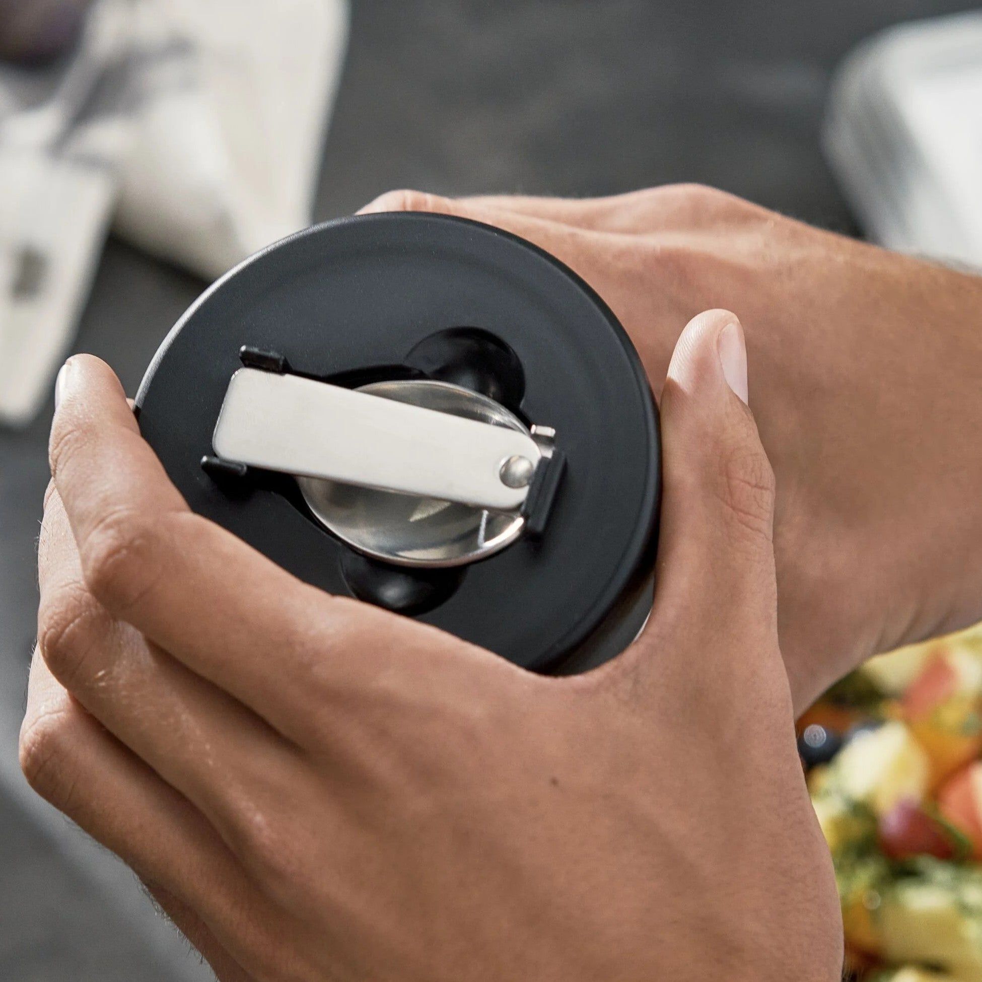 Black Stainless Steel Food Jar 700ml