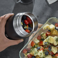 Black Stainless Steel Food Jar 700ml