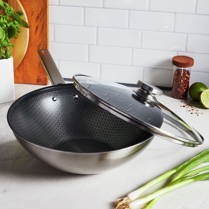 Non-Stick Stainless Steel Wok 30cm /12 inches