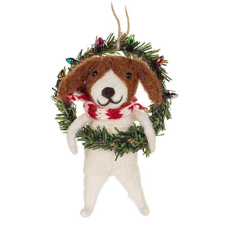 Dog in Wreath Ornament – Holiday Décor gift Montreal Villeray Urban Palate