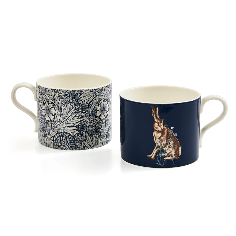 Morris & Co Set of 2 Marigold & Forest Hare Mugs