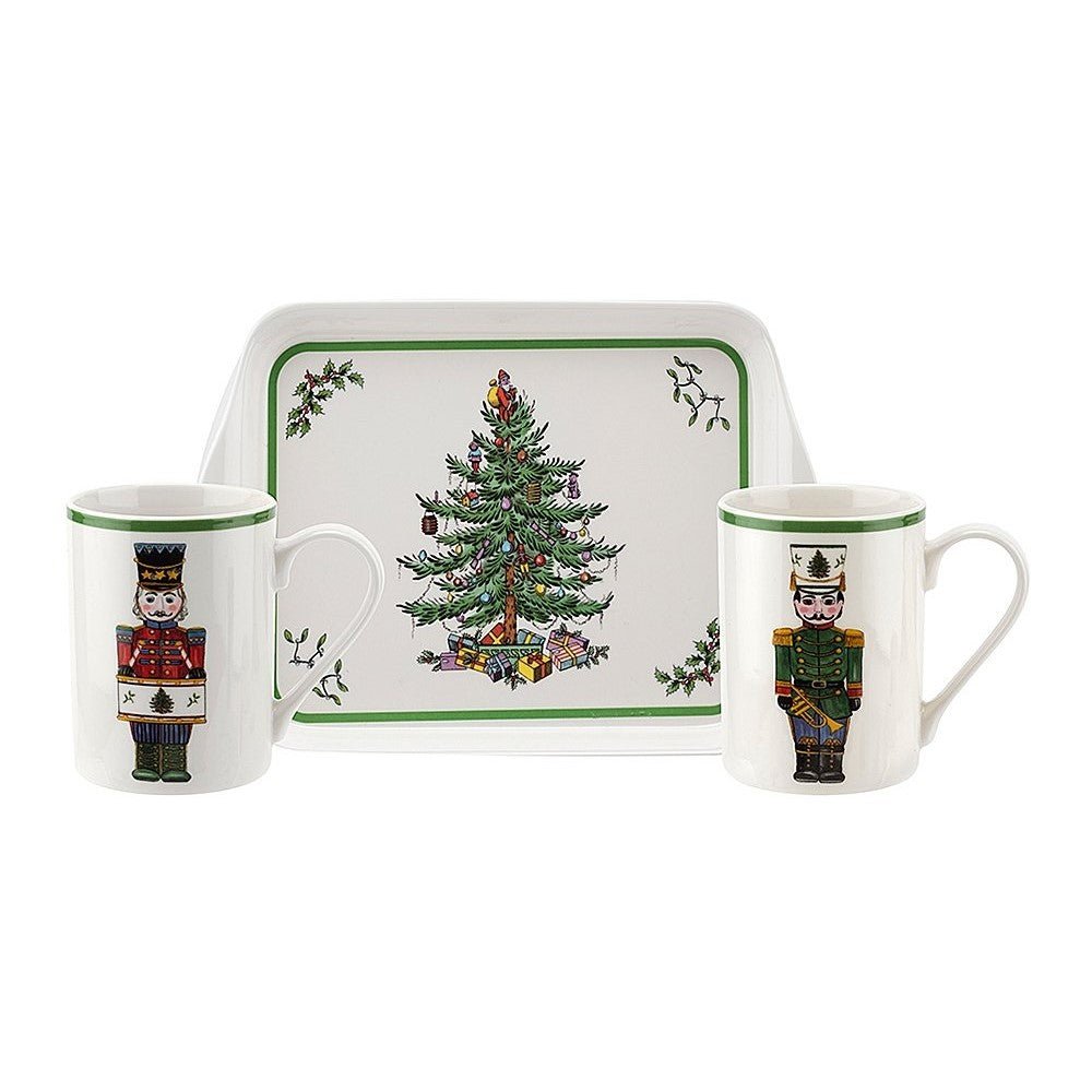 Nutcracker Mug and Tray Set Collection Christmas Tree Papille