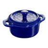 Set of 3 mini blue ceramic casserole dishes, 10cm, 250ml