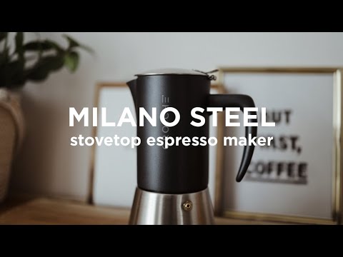 Cafetière Expresso Moka pour cuisinière en acier inoxydable MILANO STEEL