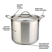 Meyer Confederation Stainless Steel 14L Stock Pot with cover, Made in Canada