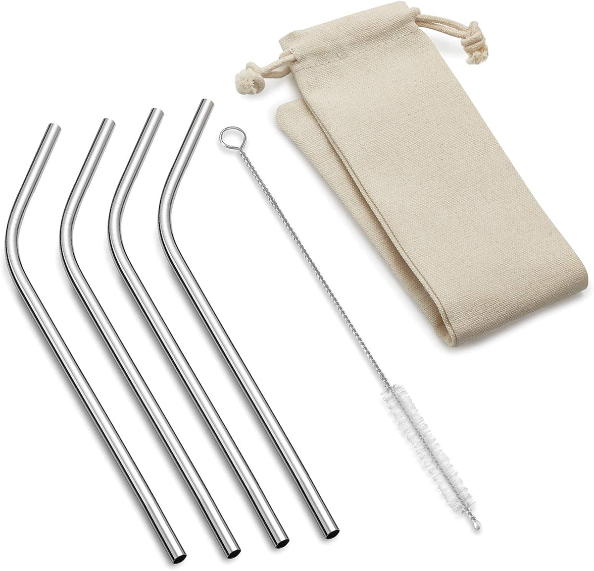 Stainless Steel Angled Reusable Drinking Straws